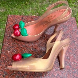 Vivienne Westwood Anglomania + Melissa Rubber Cherry Heels Sz 9